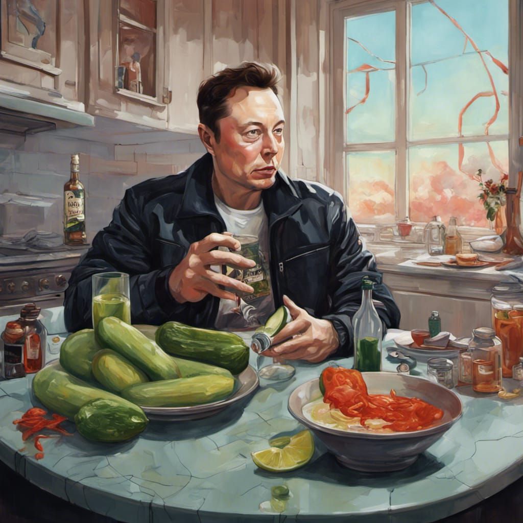 Surreal Portrait: Elon Musk in Soviet Apartment