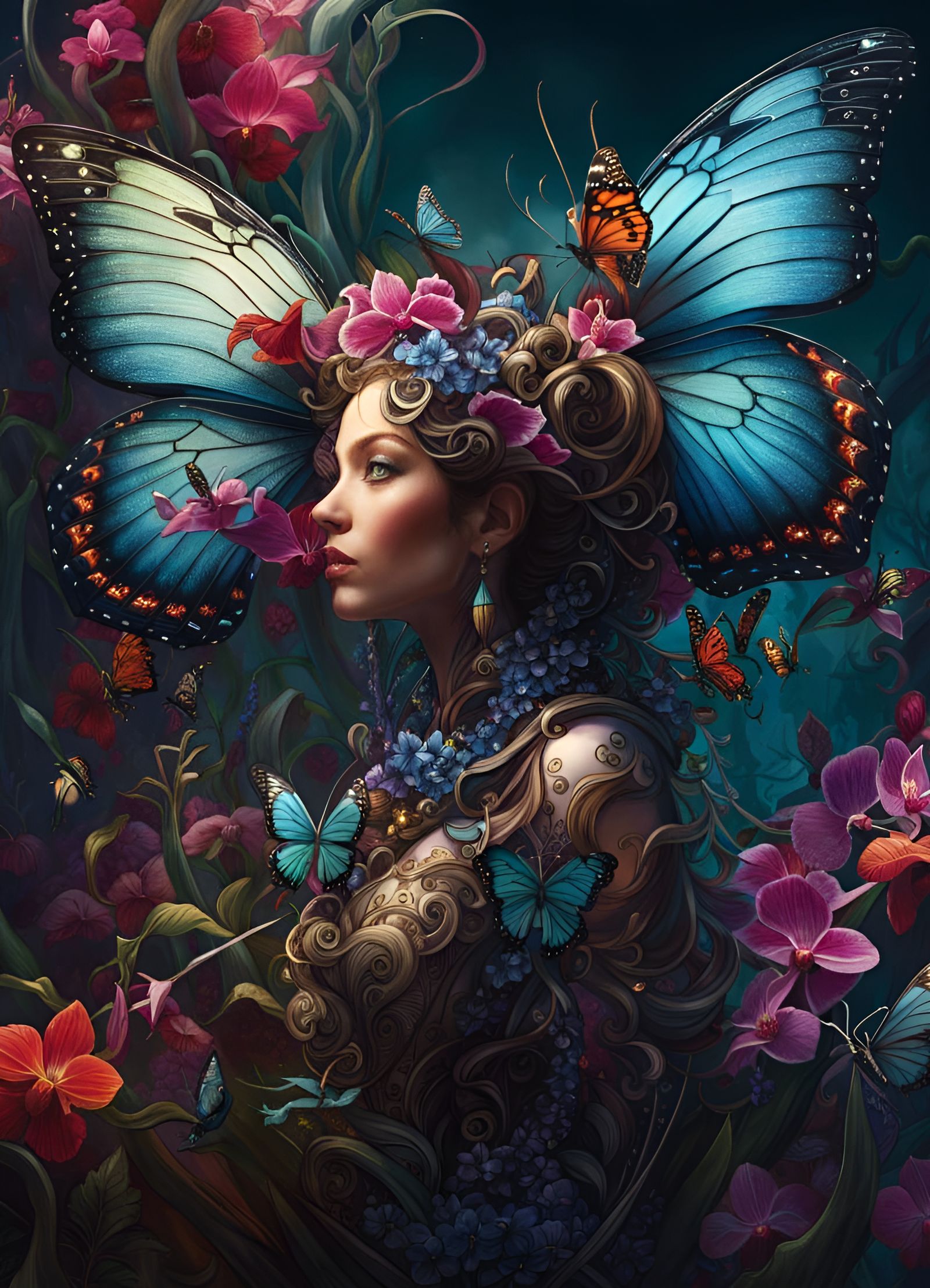 Butterfly on Orchids: A Fantasycore Masterpiece