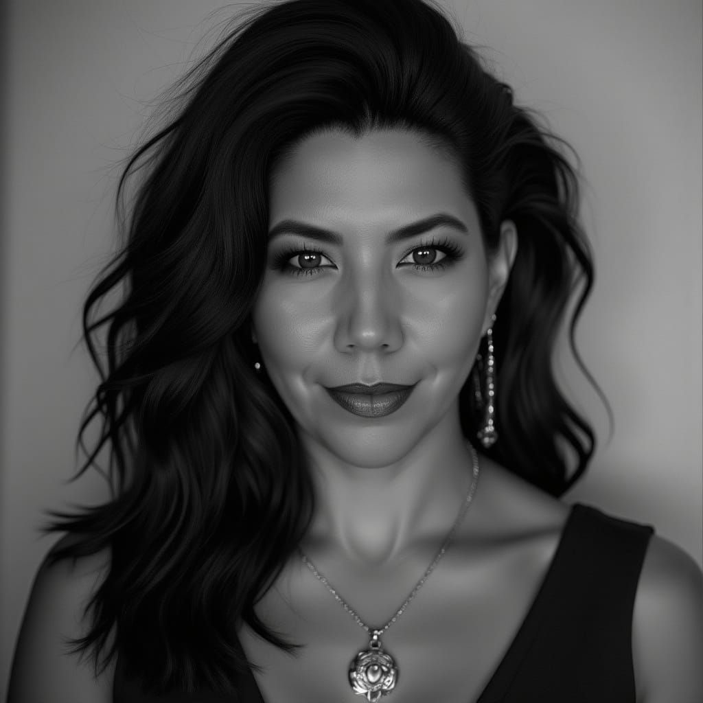 Elegant High-Fashion Supermodel in Black and White