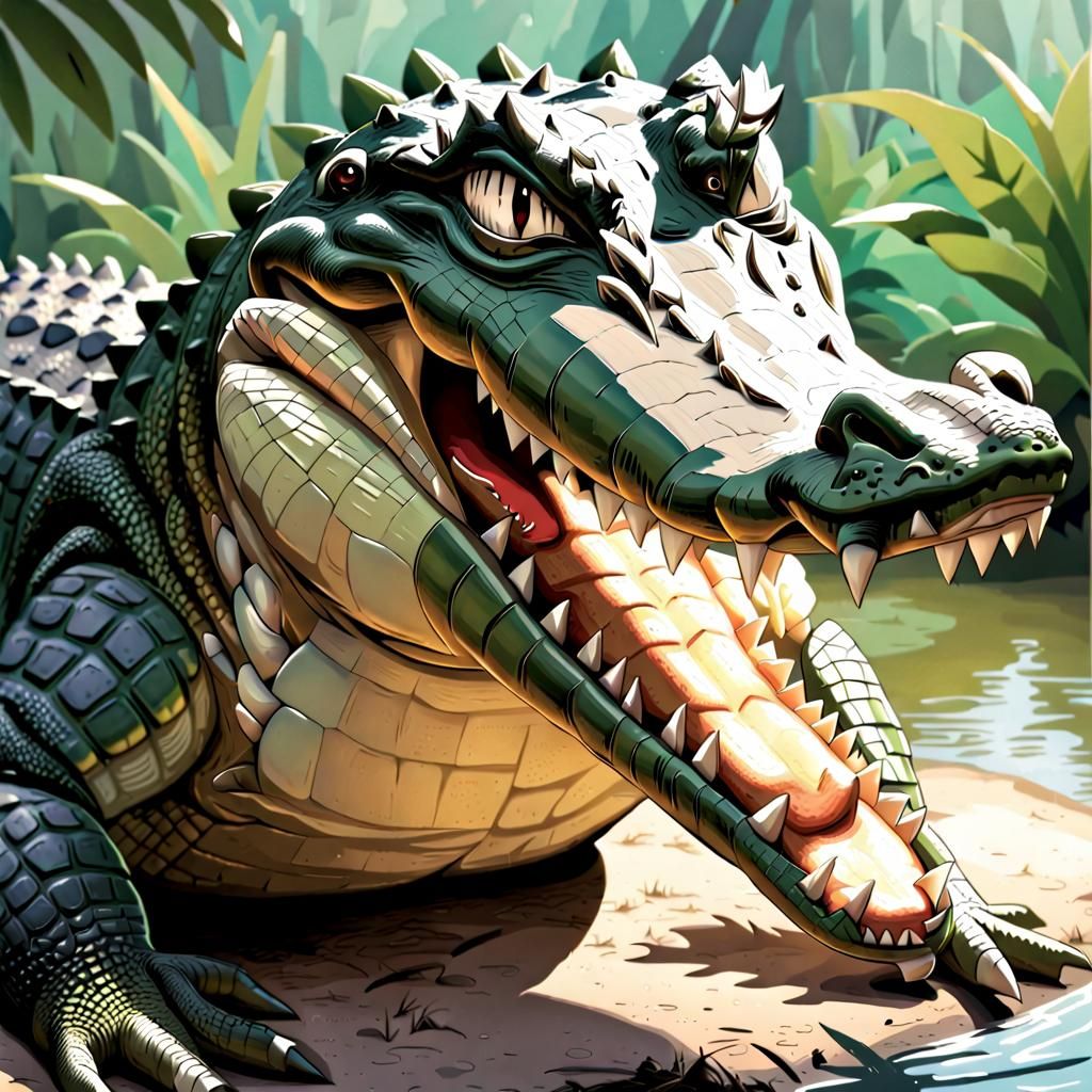 AI Crocodile Image Inspired by Song Lyrics