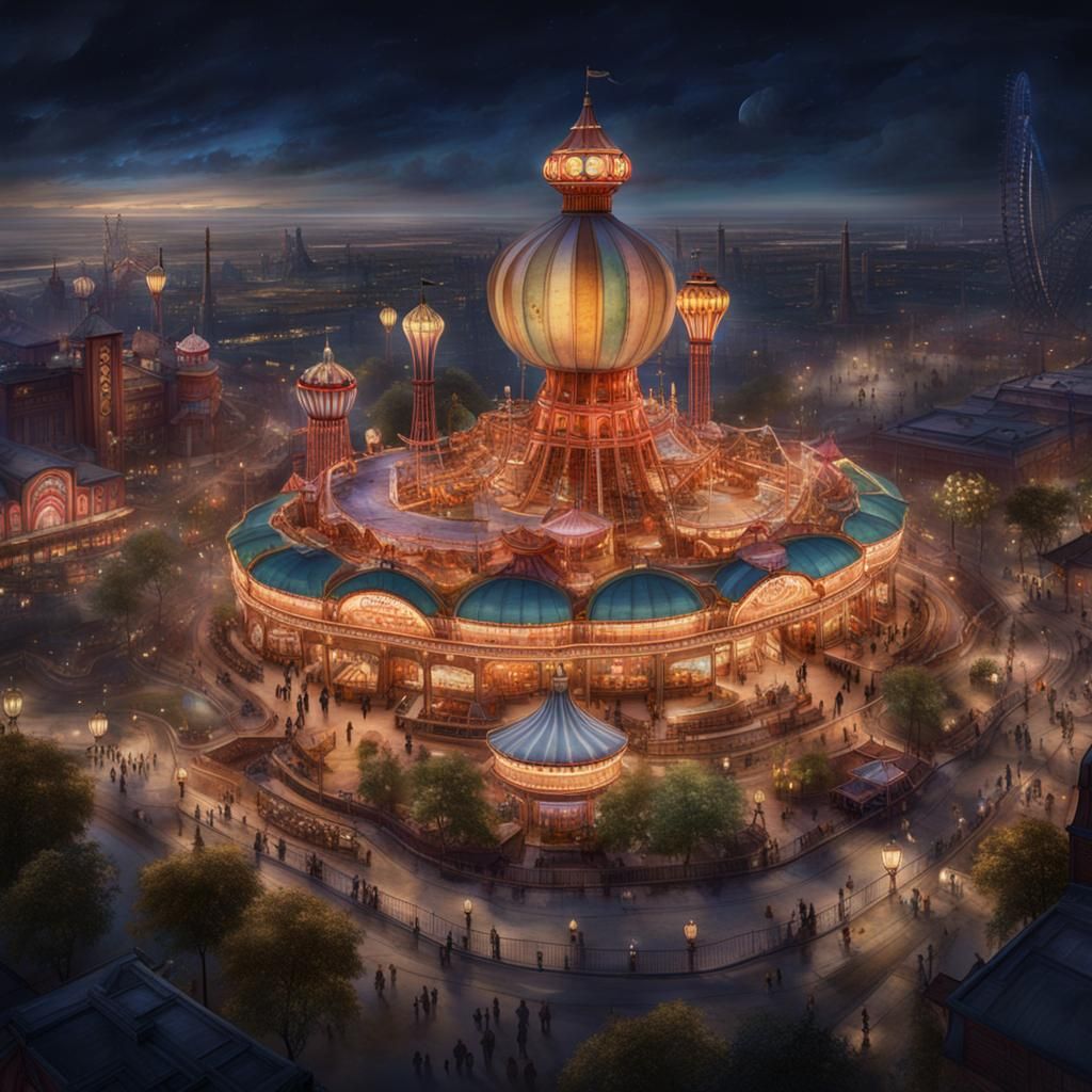 Coney Island World Fair Architecture in Watercolor