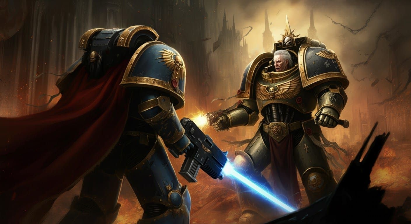 Apocalyptic Duel in Grimdark Gothic Style