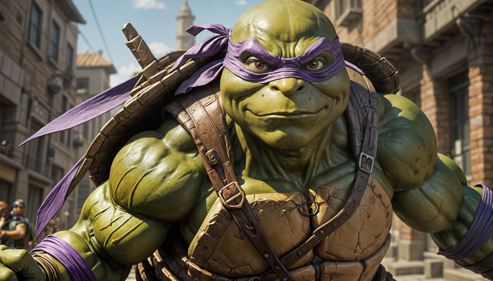 Donatello in Cyberpunk Anime Style