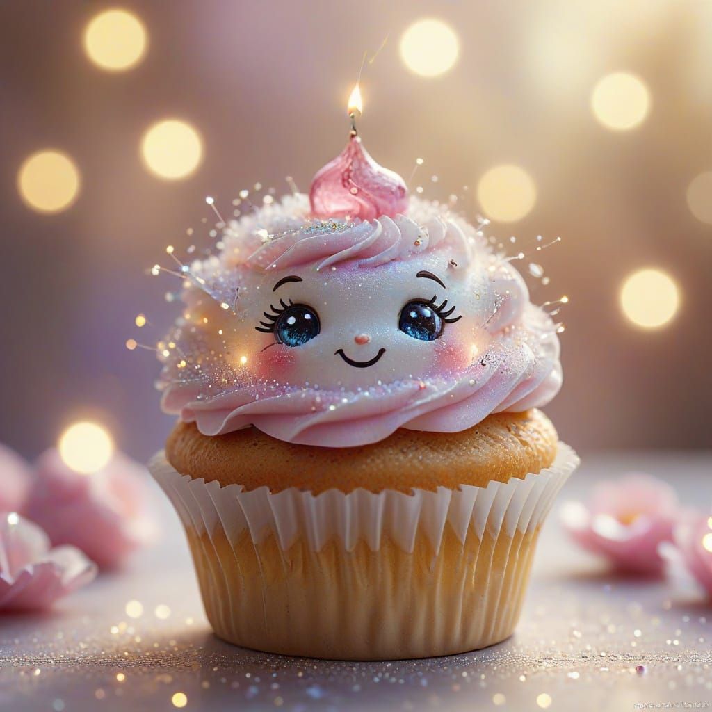 Sparkling Cupcake in Dreamy Fantasy Style