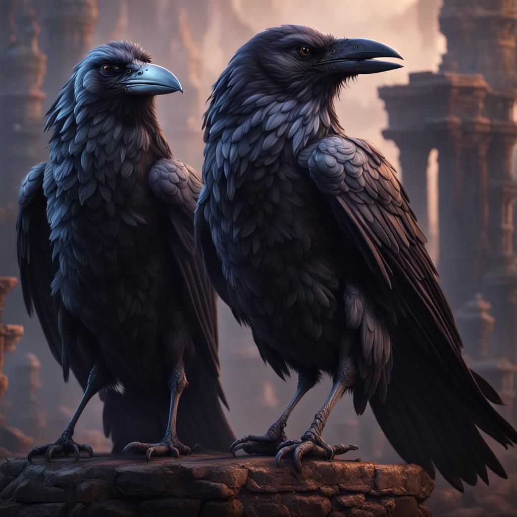 Two-Headed Raven: Detailed Matte Painting