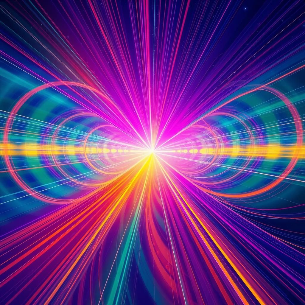 Vibrant Electromagnetic Waves in Futuristic Style