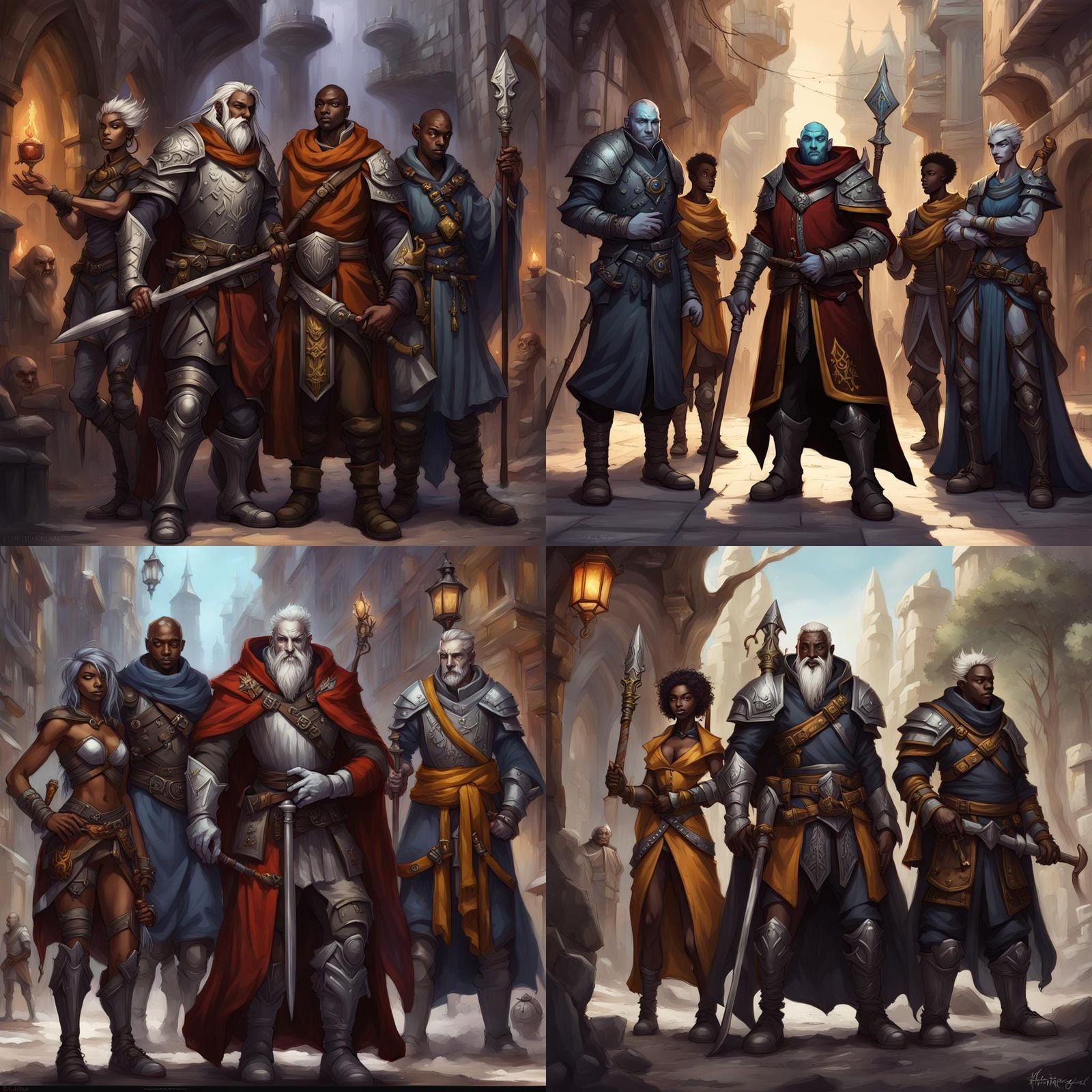 Fantasy Adventuring Party in Detailed Matte Painting