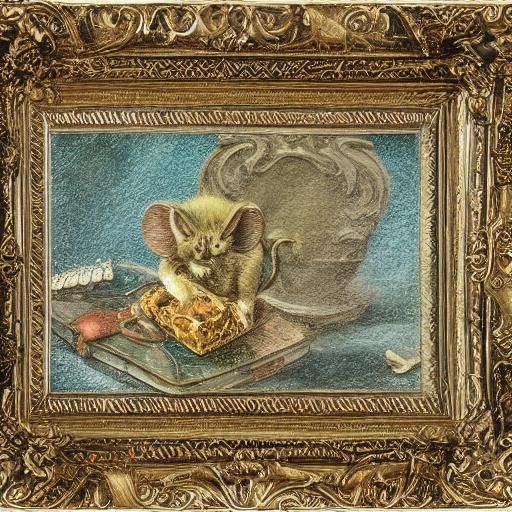 Glass Mouse Steals Cheese: Baroque Still Life
