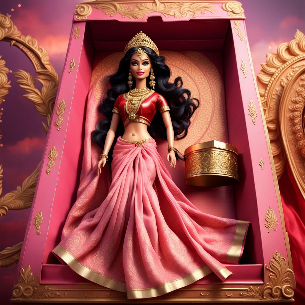 Goddess Lakshmi Barbie Doll in Matte Painting
