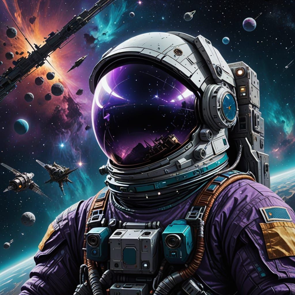 Astronaut Adrift in Deep Space Art