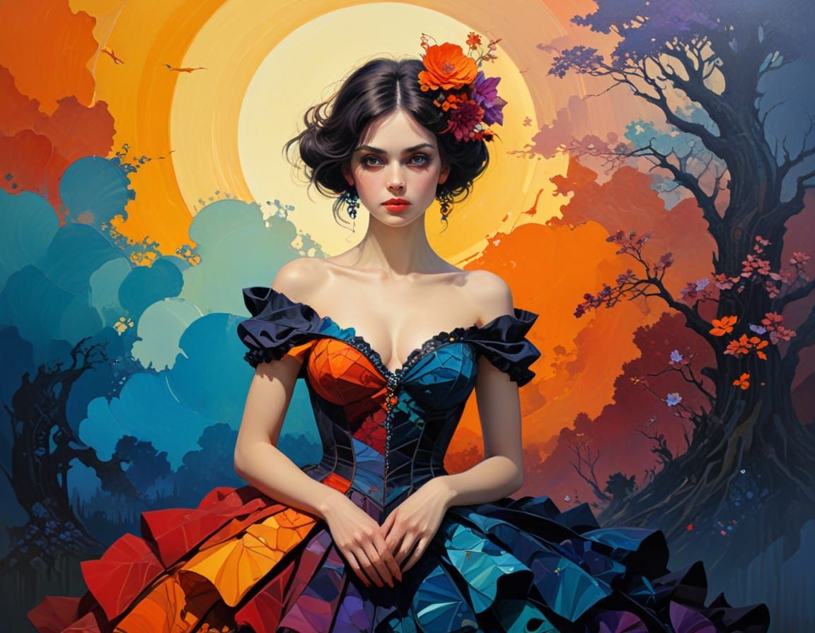 Nightmare Inducing Alluring Psychedelic Art of Woman and Tra...