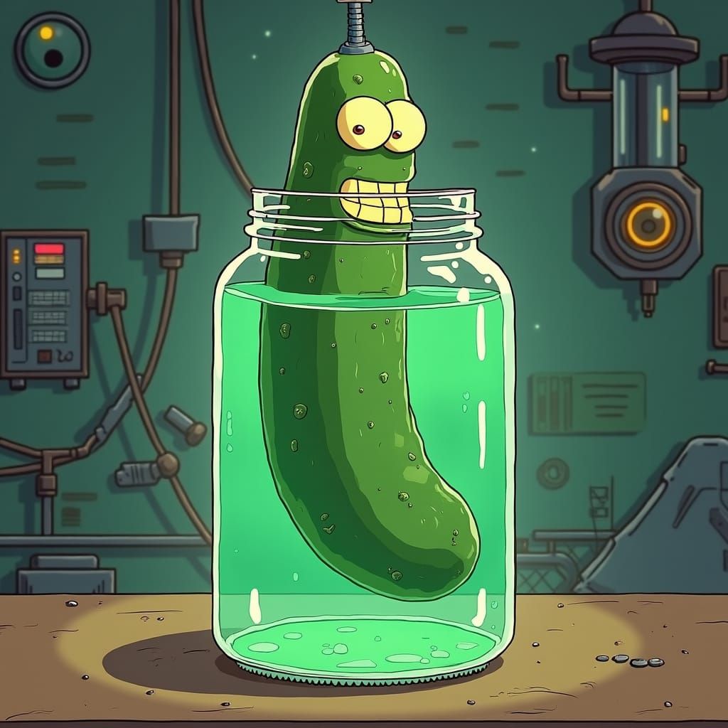 Futurama's Bender as Pickle, Hokusai and Cornella Style