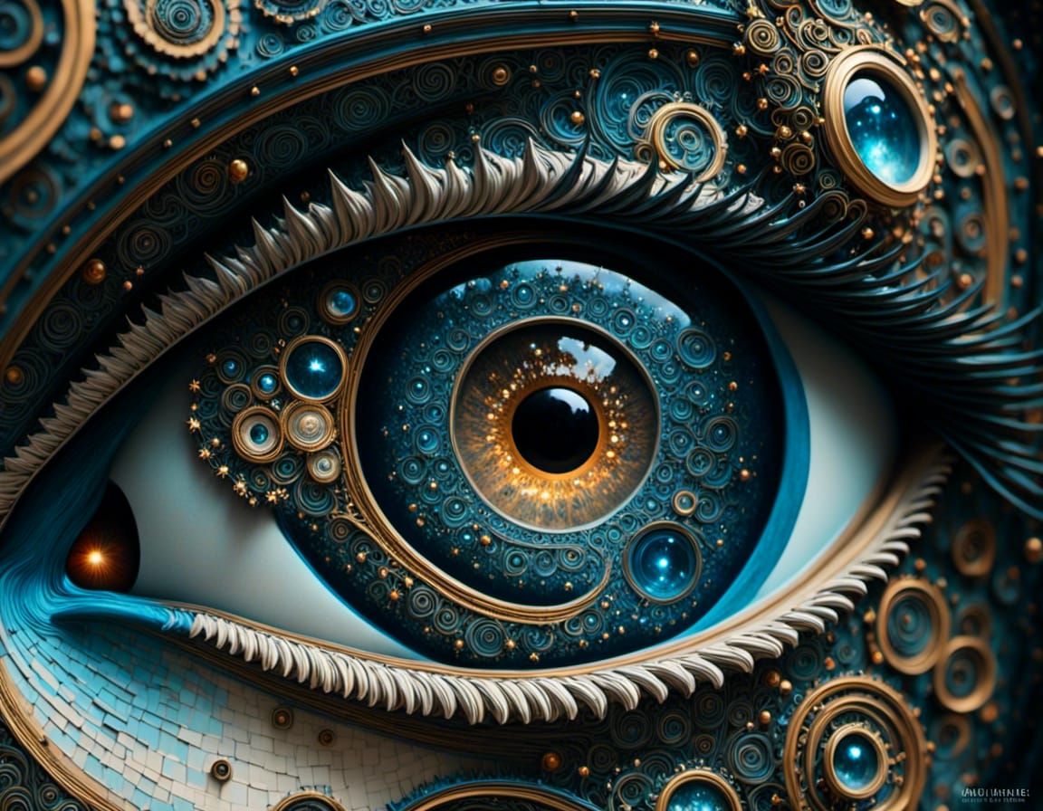 Surreal Close-Up of a Mysterious Eye