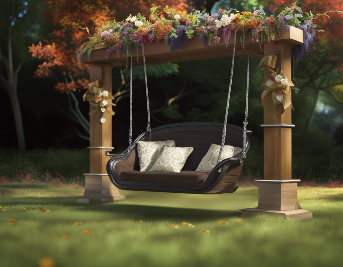 Hyperrealistic Swing Art with Colorful Background