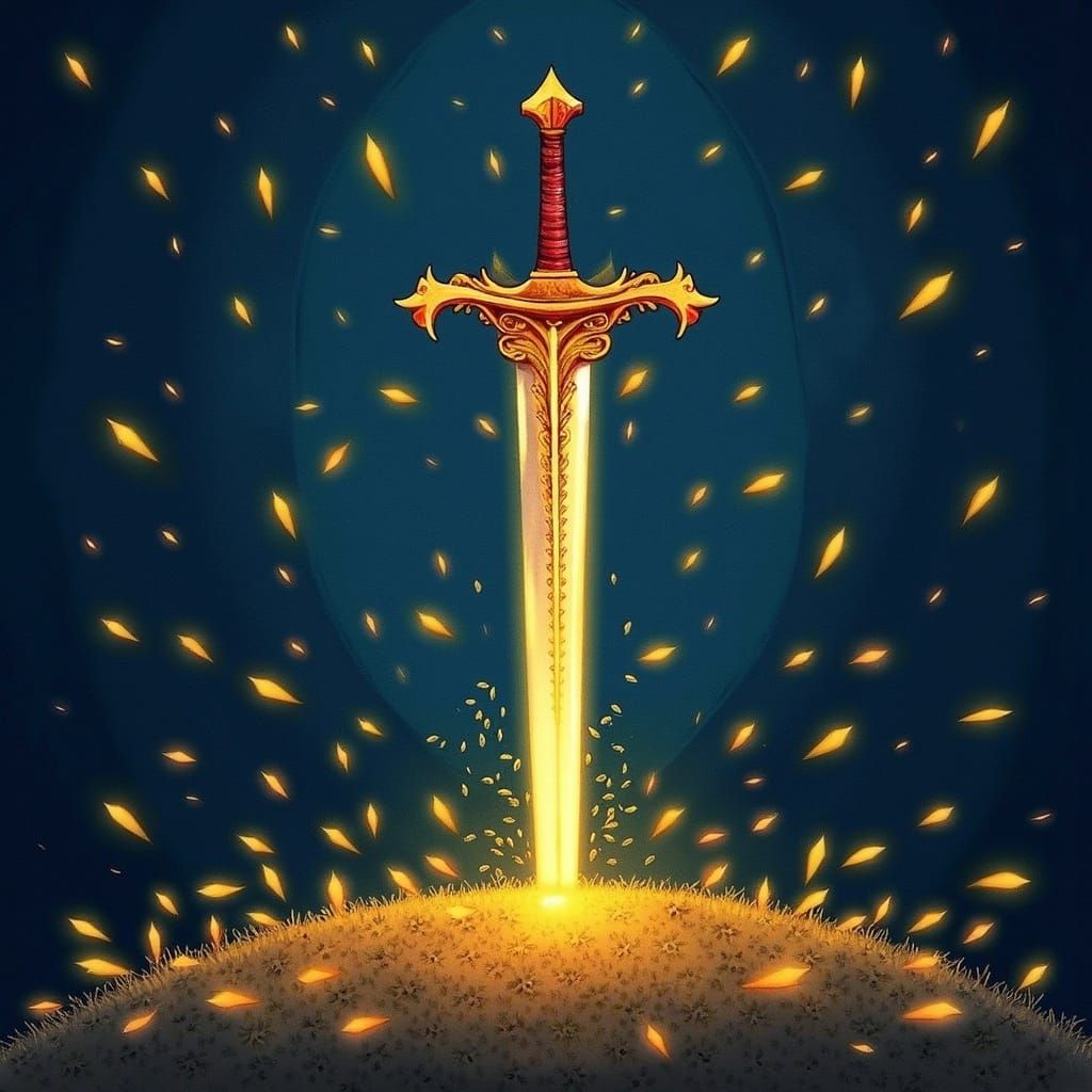 Sword of Celestial Light in a Whispering Night