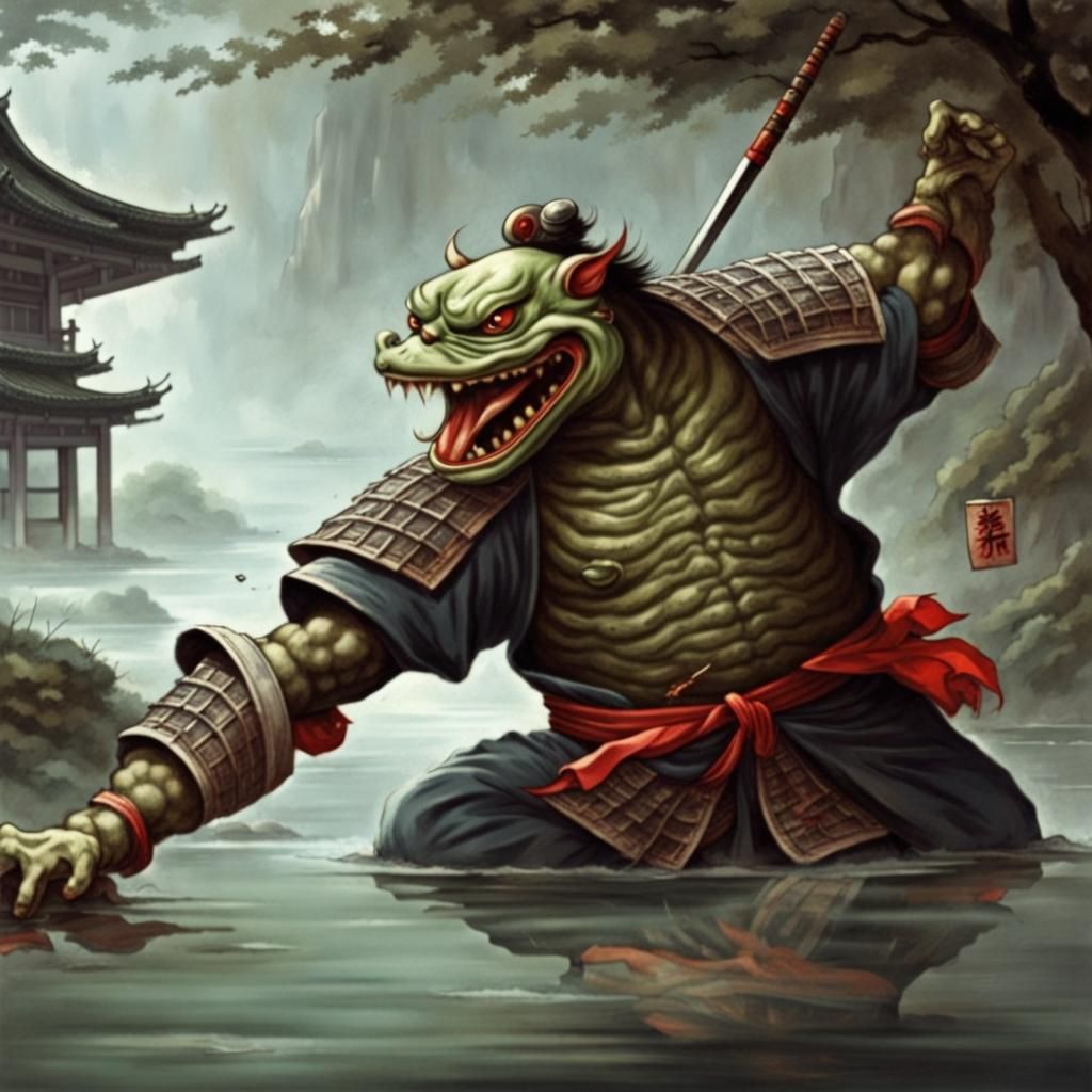 Samurai Battles Kappa: Ancient Chinese River Demon