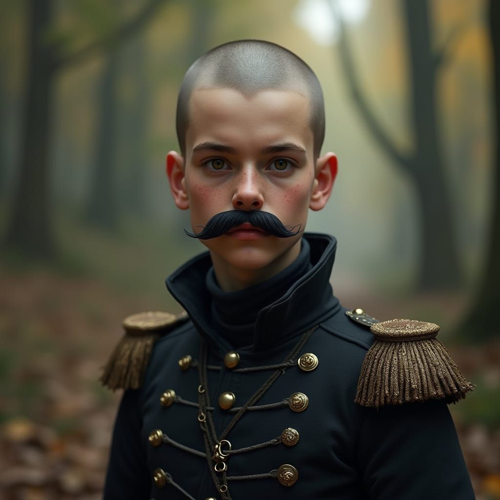 Kind Young Soldier in 17th Century Uniform