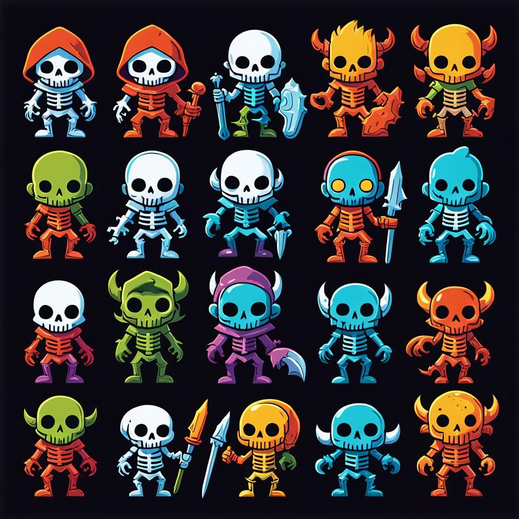 Anime Style Game Sprites for Roguelike Platformer