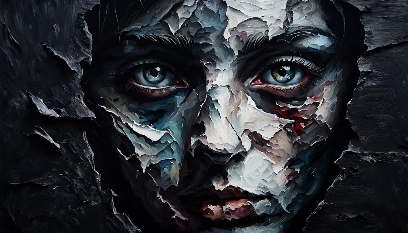 Surreal Portrait Painting with Obscured Face