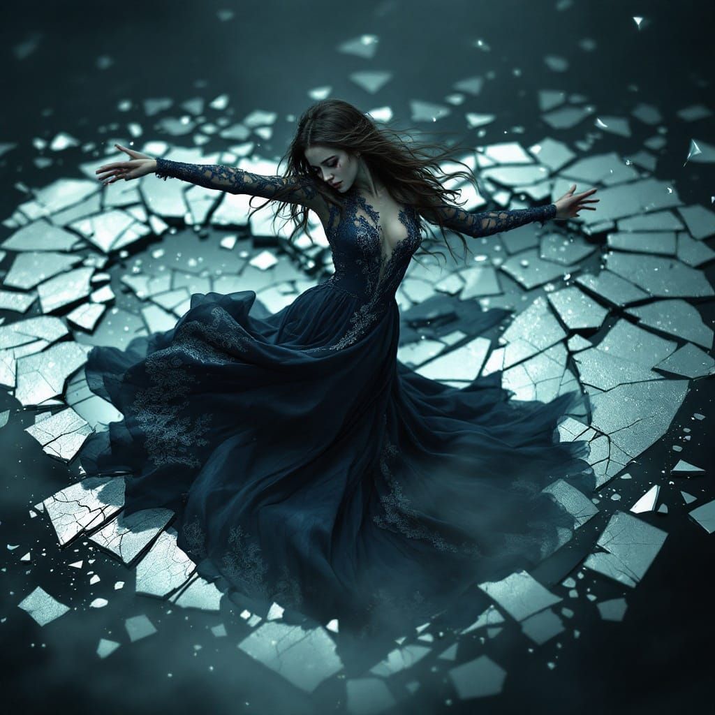 Sorrowful Dance Above Broken Reflections