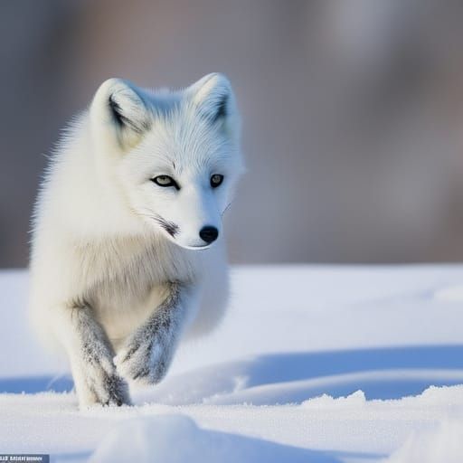 Surreal Arctic Fox Leaps to Catch Hidden Mouse in Snowy Wond...