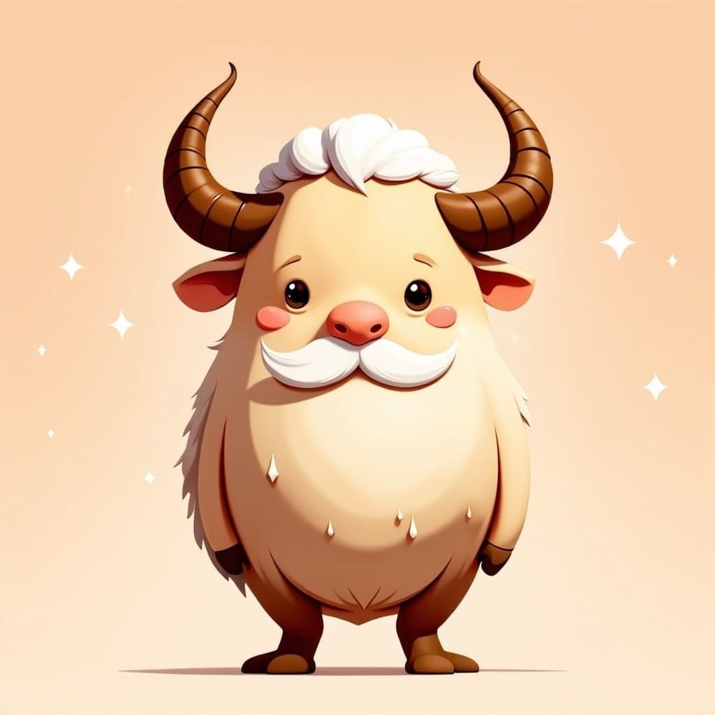Cute Horned Cartoon Character in Digital Illustration