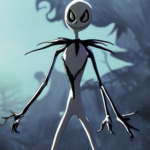Jack Skellington in Anime Key Visual Style