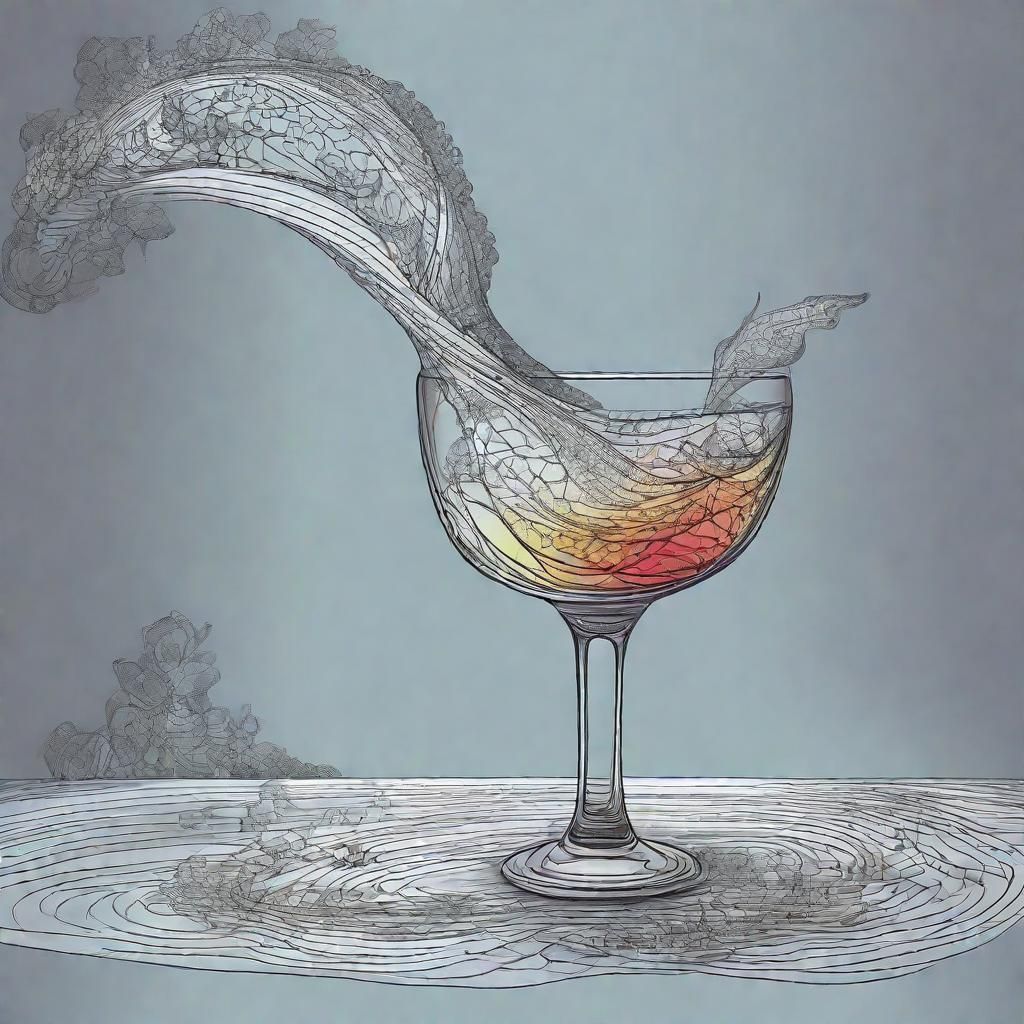 Animal Bartender Mixes Drink: Abstract Vector Fractal Art