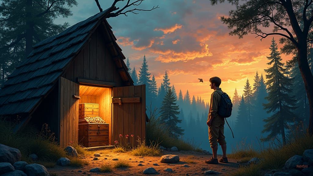 Traveler's Dusk Discovery: Magic in Cubist Style