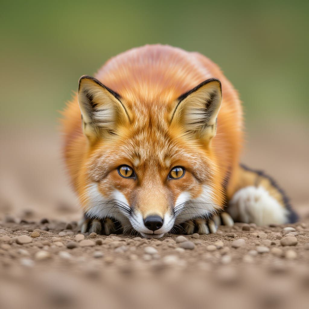 Clever Fox Peeking Out From Its Hiding Spot