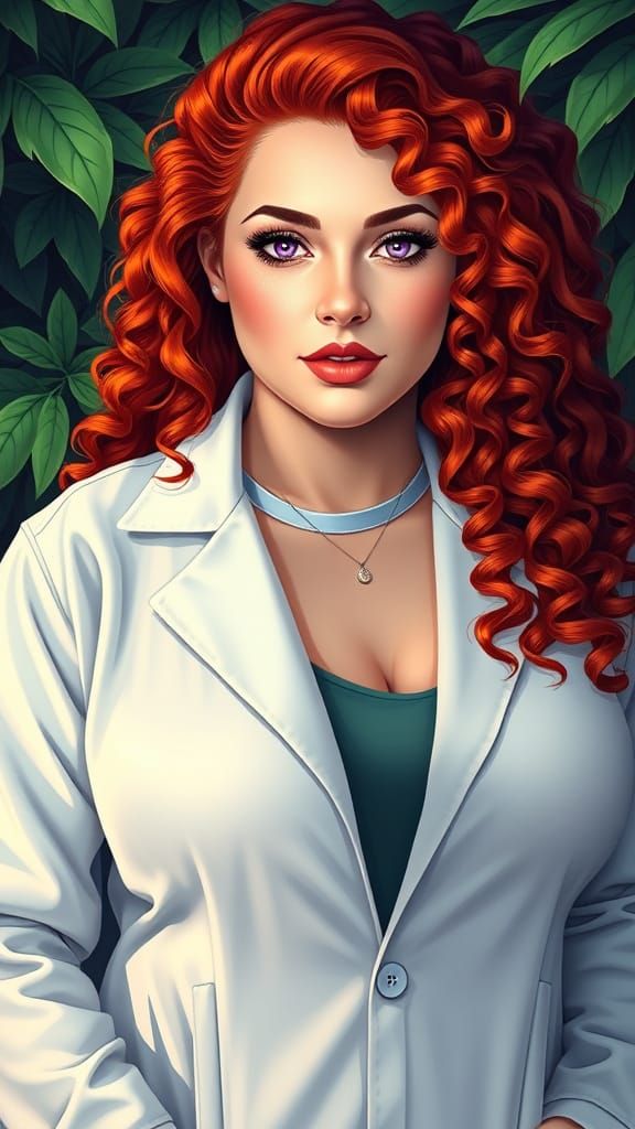 Fiery Haired Woman in Art Nouveau Style