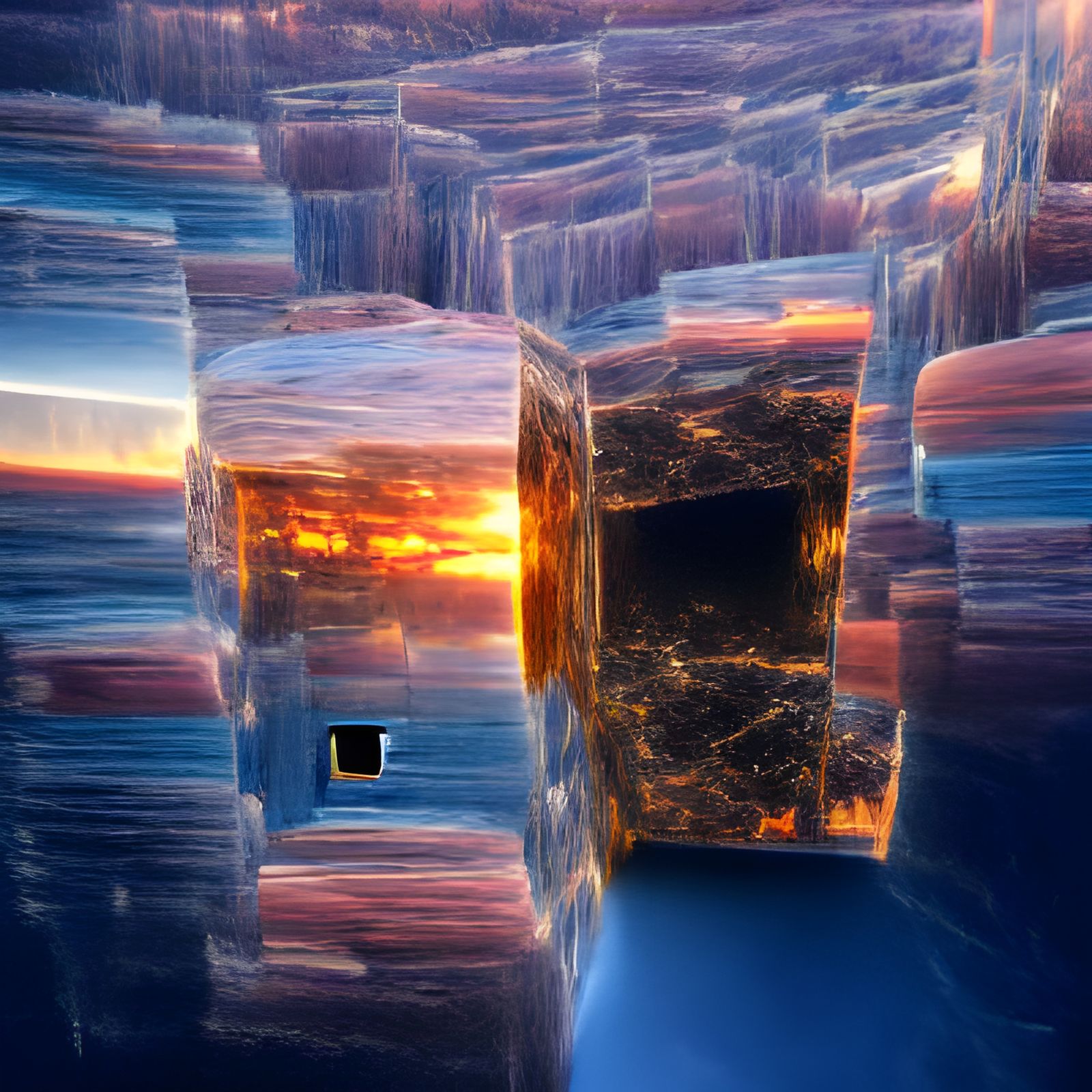 Tesseract Sunset: Edge of the Universe