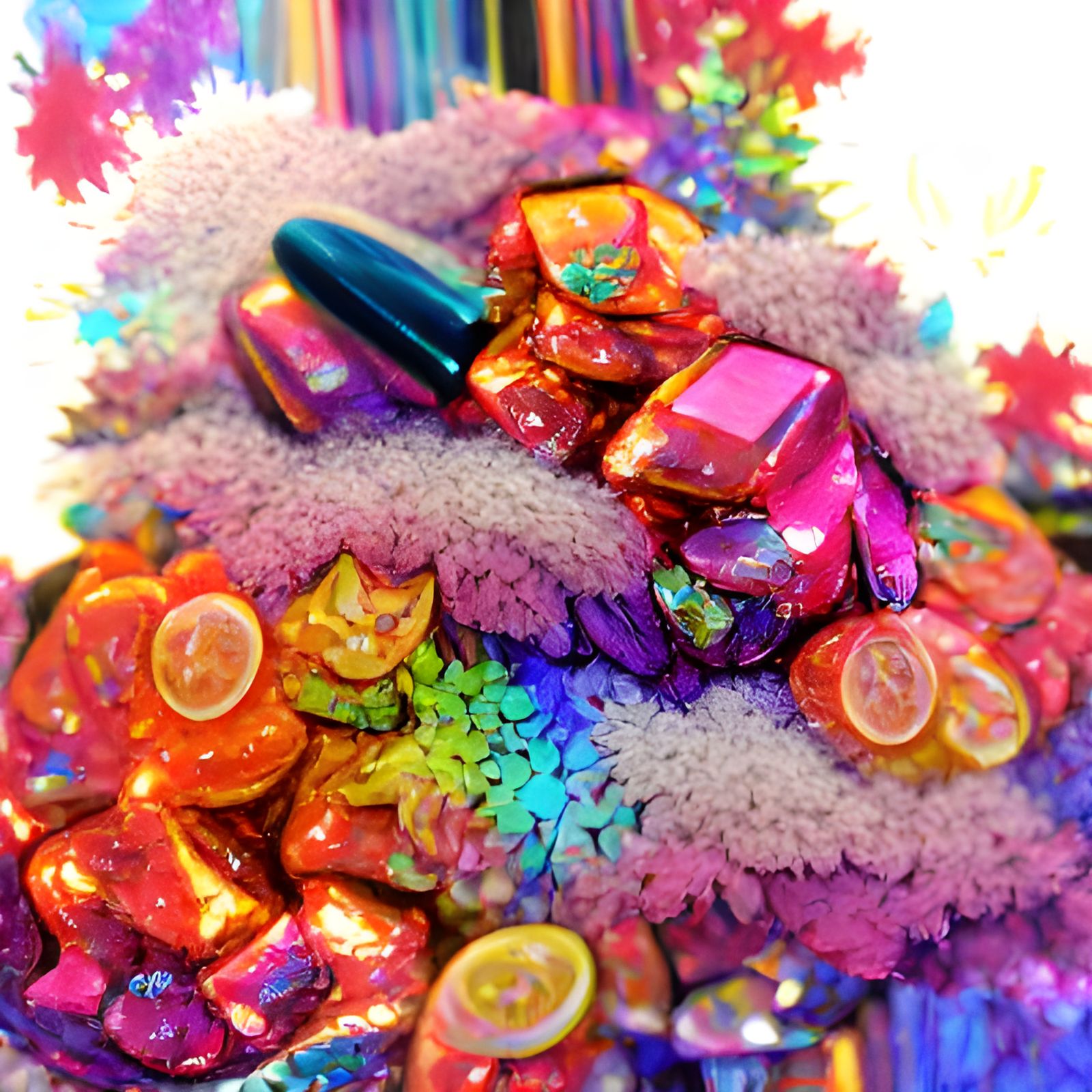 Glittery Candy Pile in Vibrant Colors