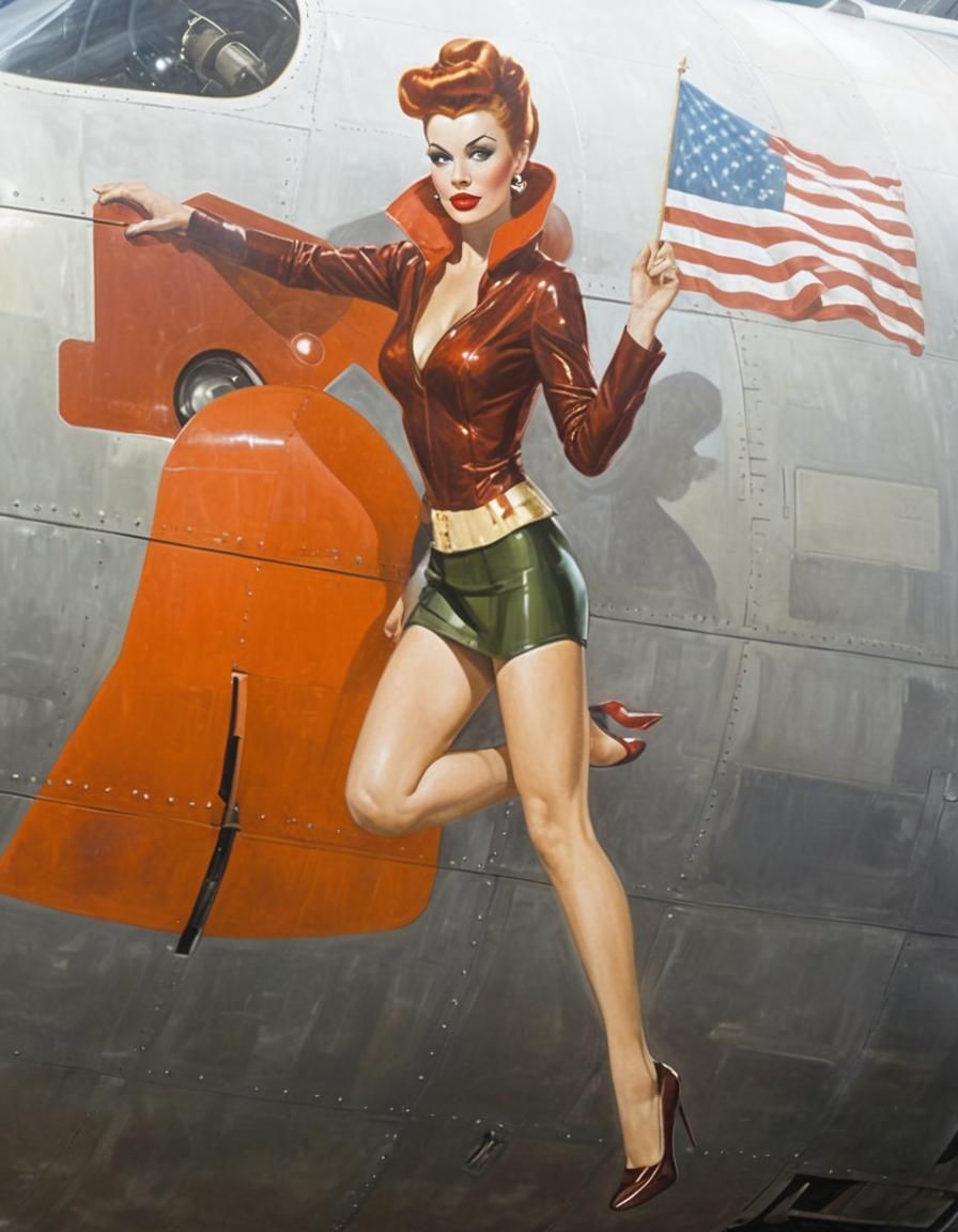 Retro-Futuristic Pin-Up in Deco Style