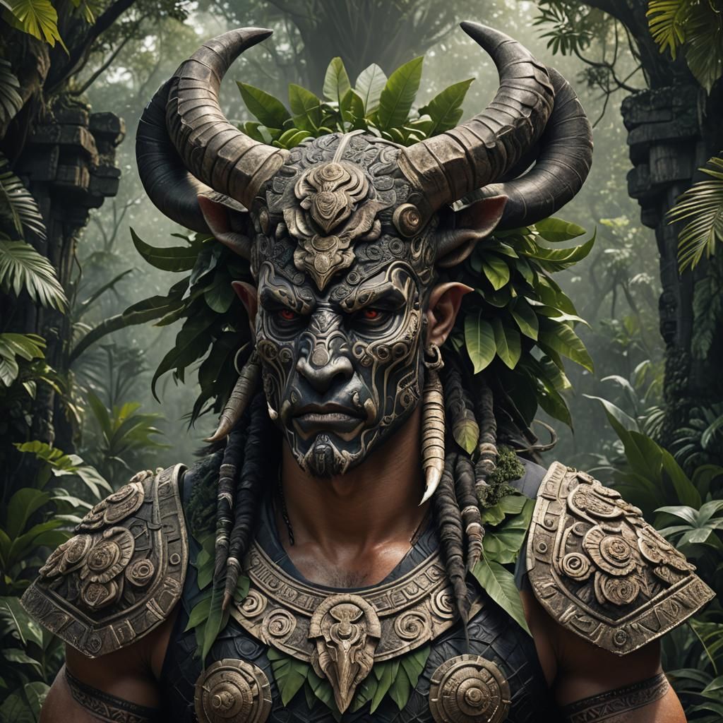 Ancient Demon Embodied in Dark Fantasy Armor