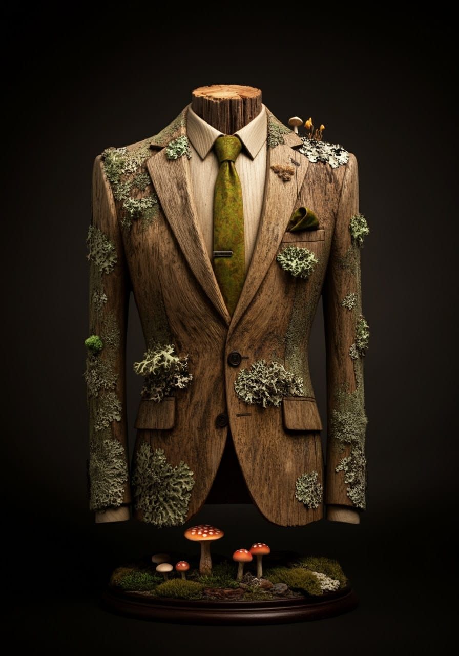 Elegant Wooden Gentleman in Forest Attire