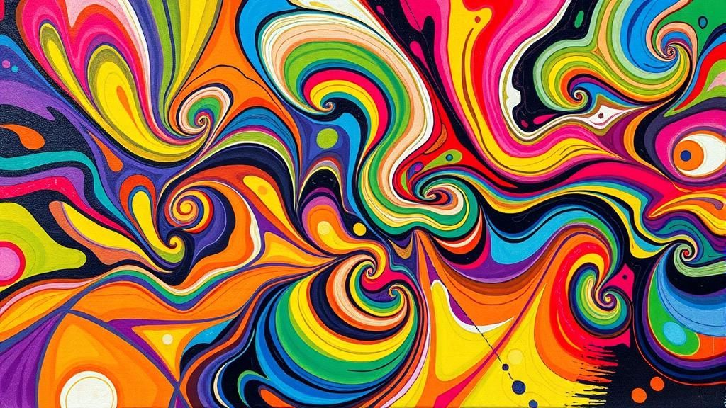 abstract geometric art crayon drawing alcohol ink style