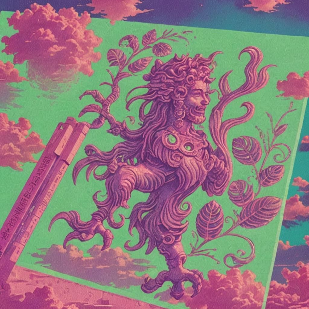 Vaporwave Aesthetic with Retro Elements