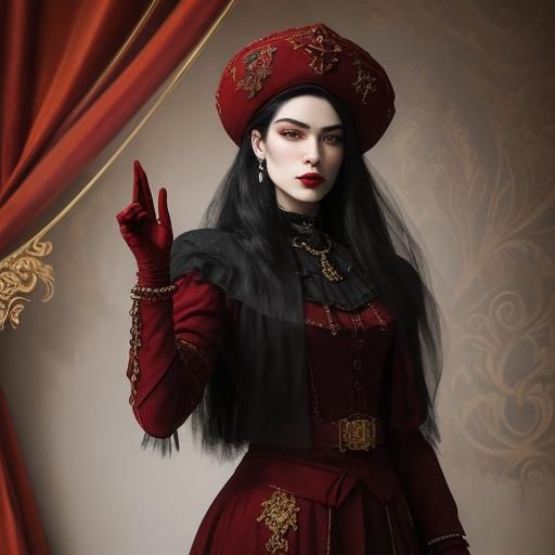 Vampire Portrait in Russian Avant-Garde Style