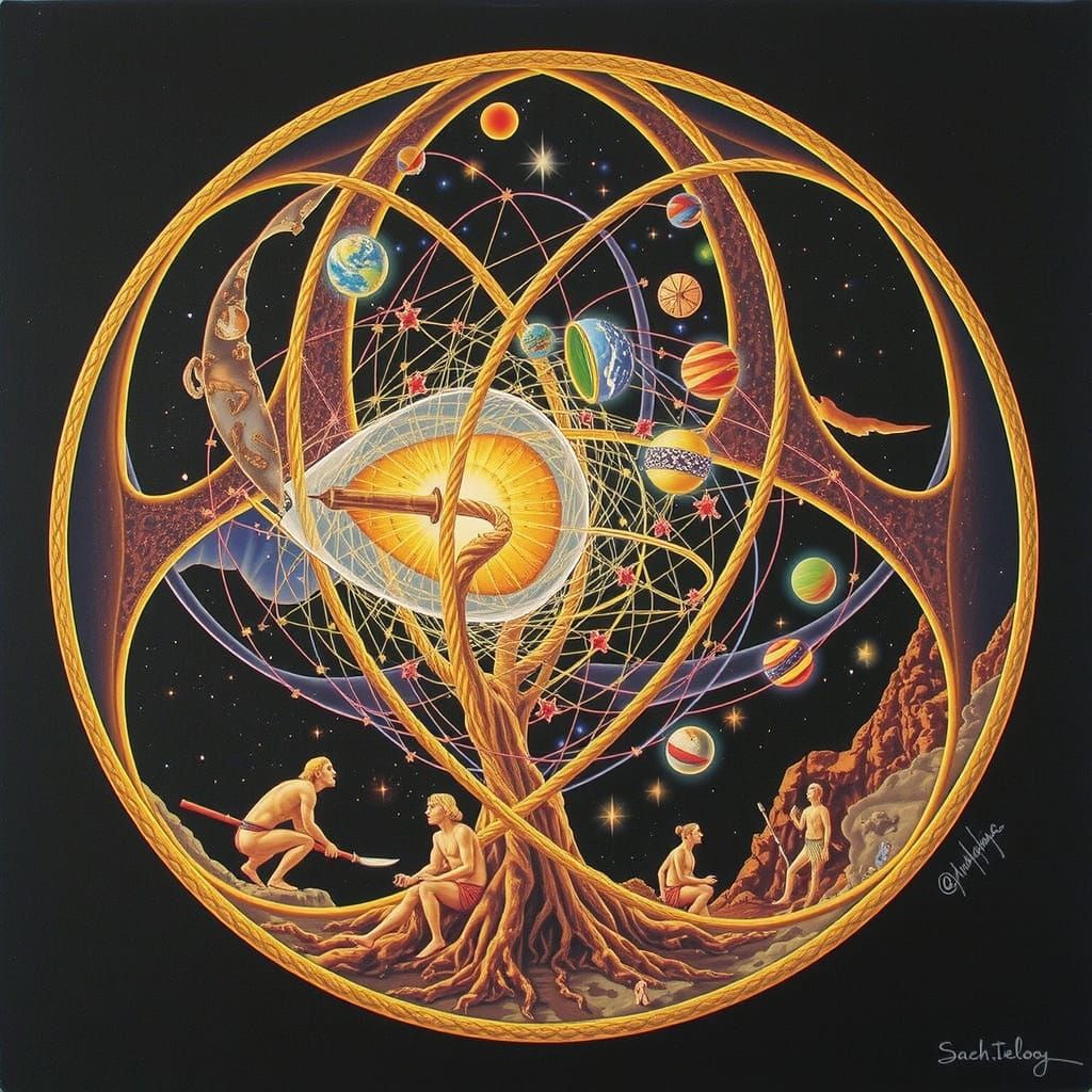 Abstract Collage of Scientific and Philosophical Concepts