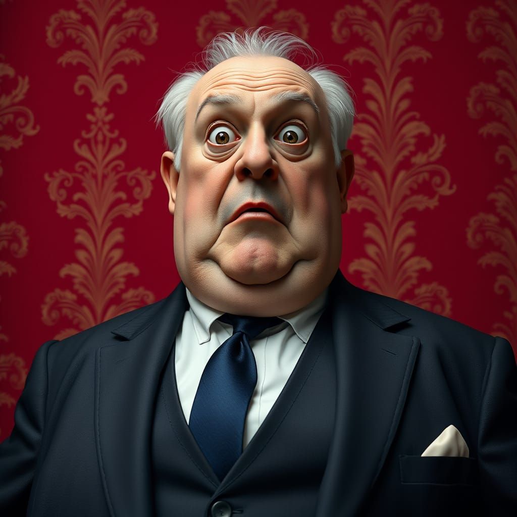 Luxurious Gentleman in Deep Red Opulence