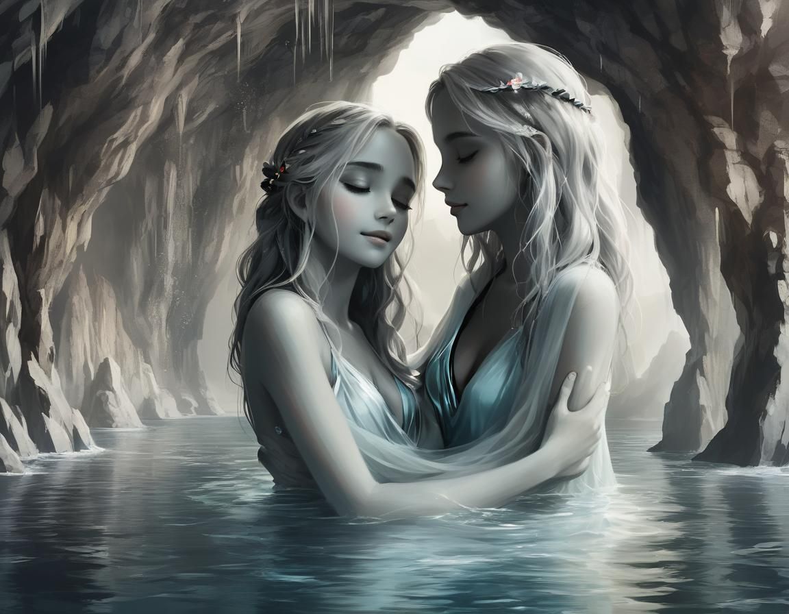 Lovers Meet in Cavepearl Speleothem Grotto