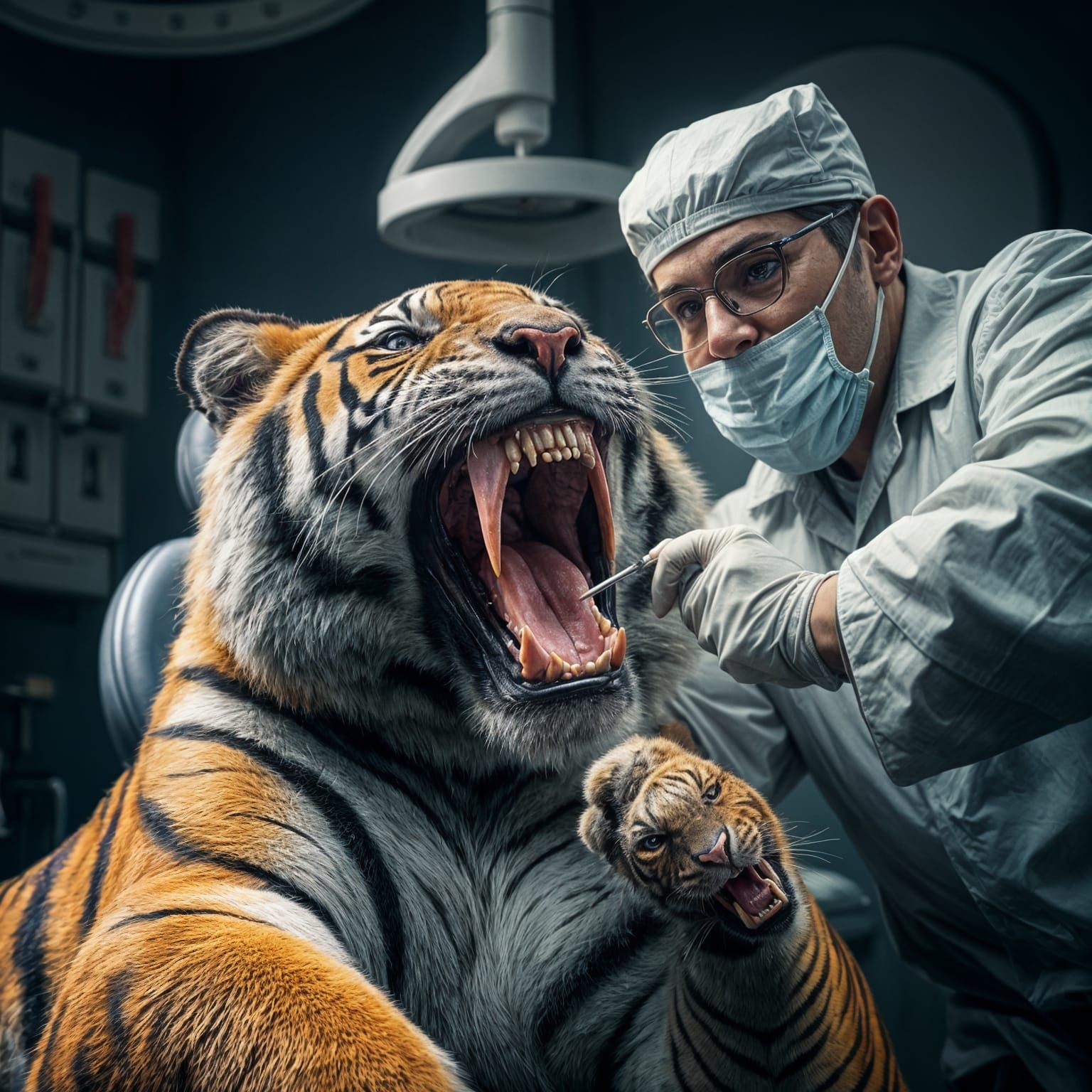 Tiger's Dental Appointment: A Fantastical Matte Painting