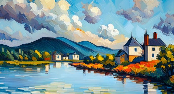 Colorful Impasto Oil Painting in Expressionist Style