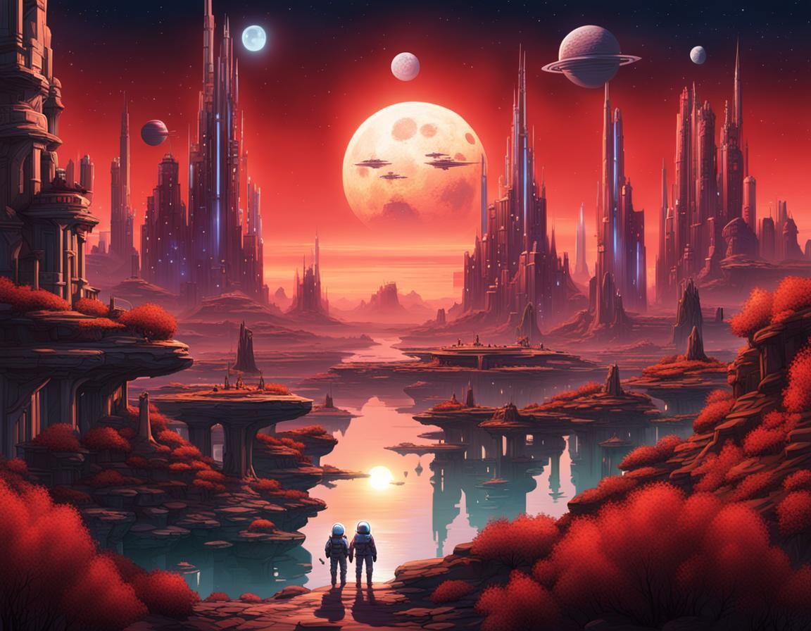 Futuristic City on Alien Water Planet