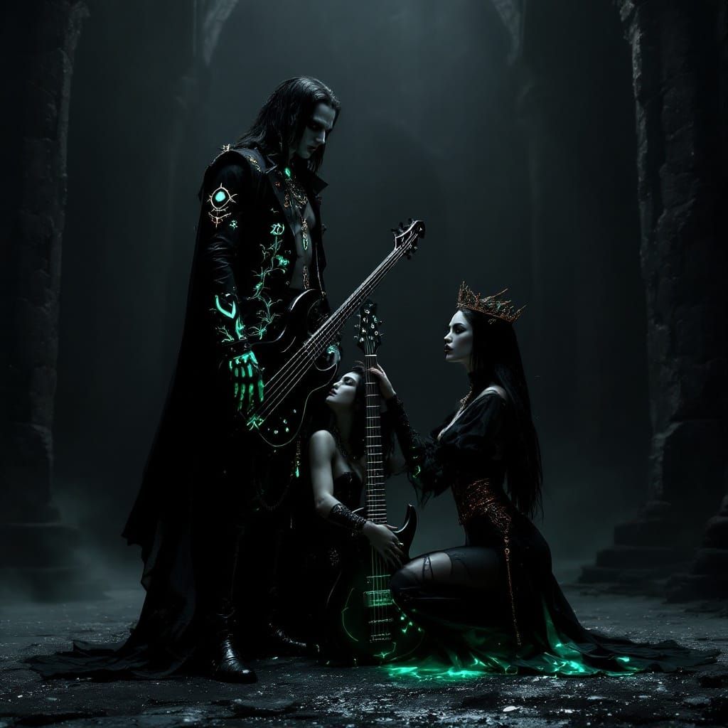 Goth Vampires in Dark Fantasy Wonderland Art