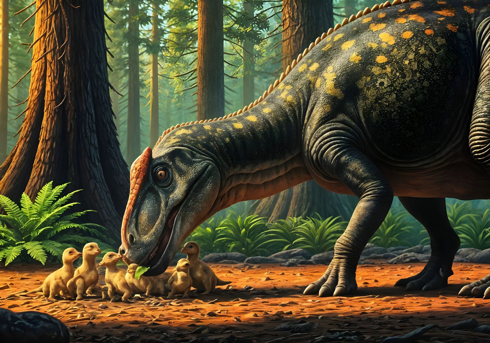 Maiasaura peeblesorum (means "good mother") Duck Bill Dinosa...