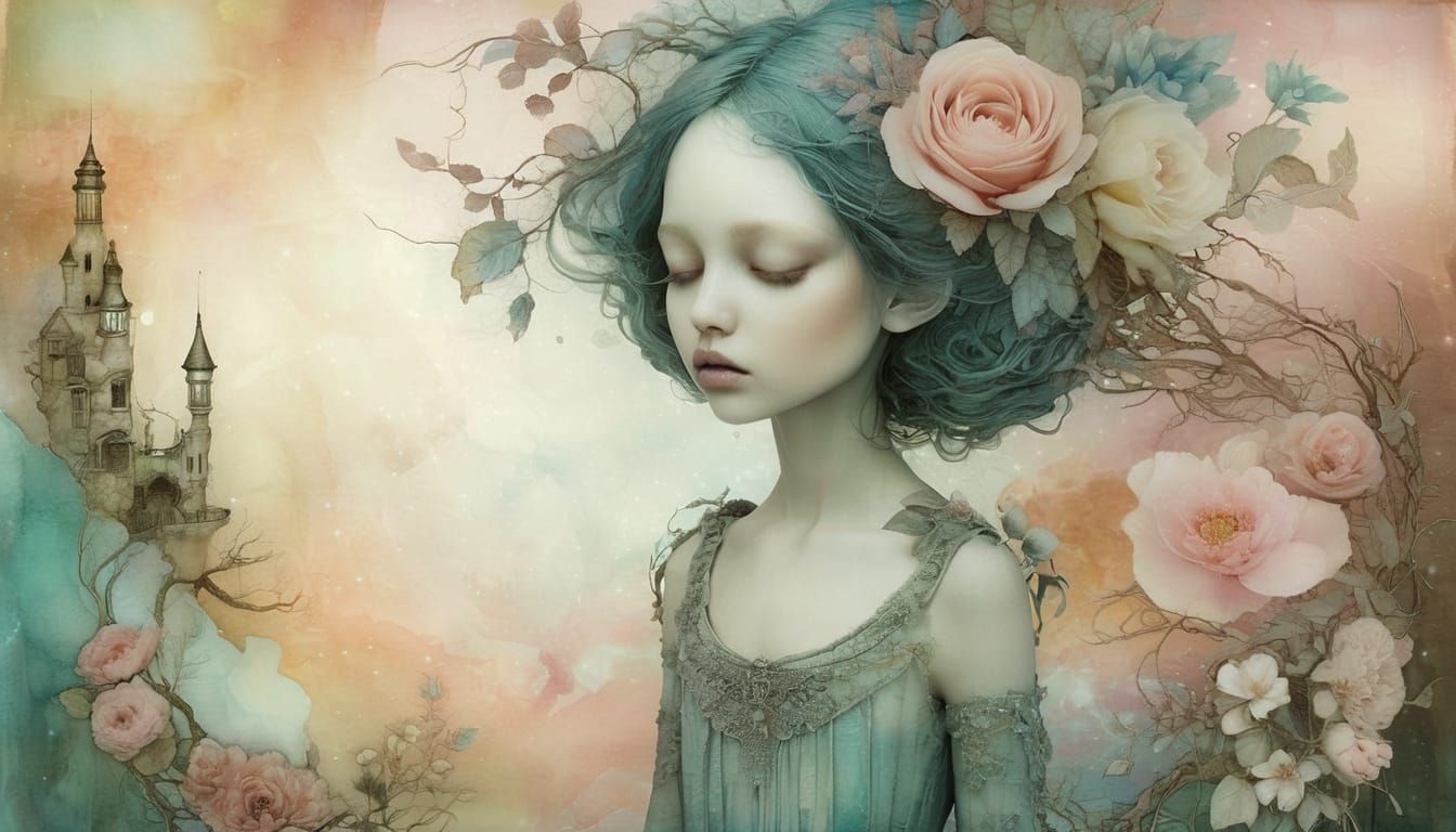 Surreal Dreamscape of Truth and Lies in Alcohol Ink