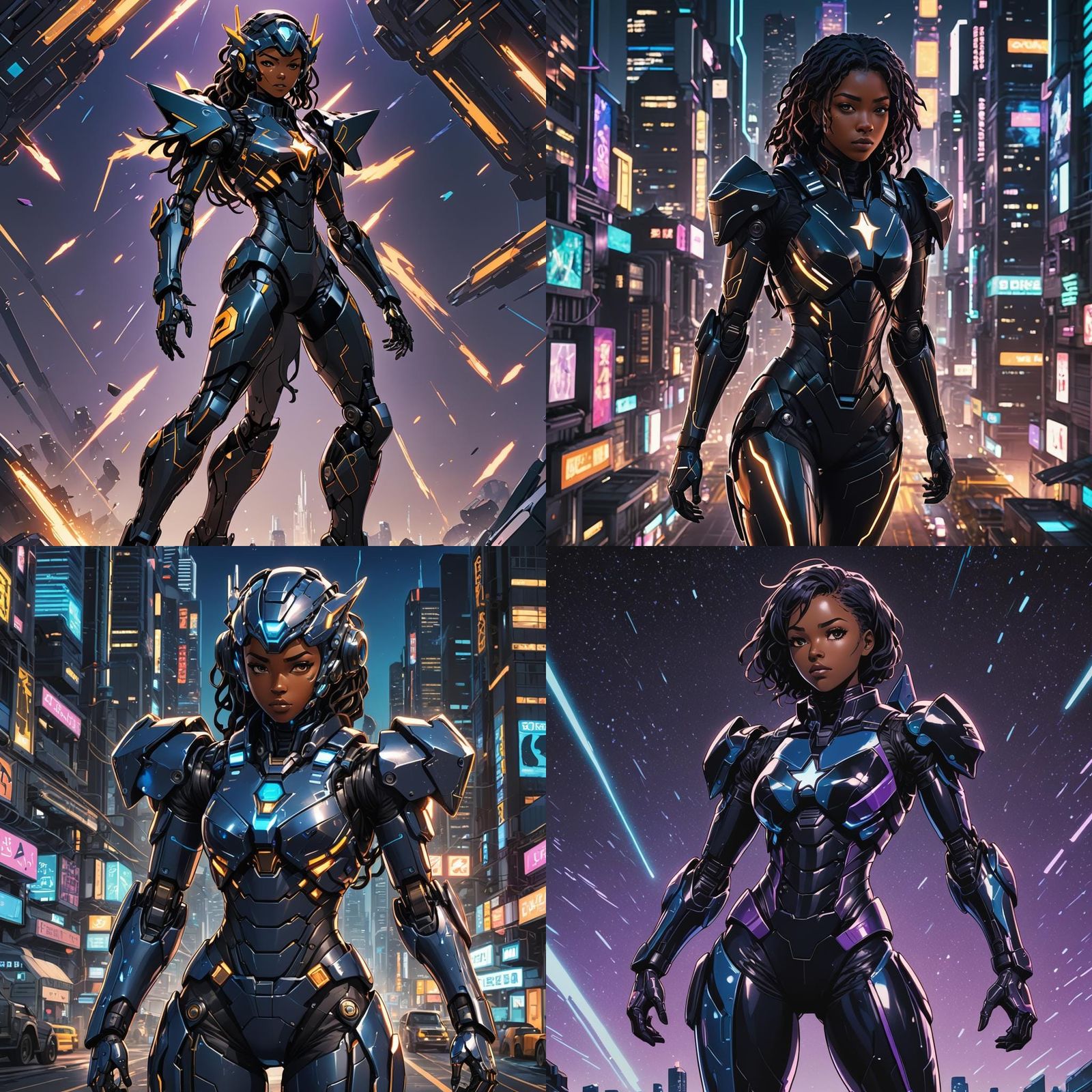 Black Superhero in Star Ocean Mech Bio-Suit