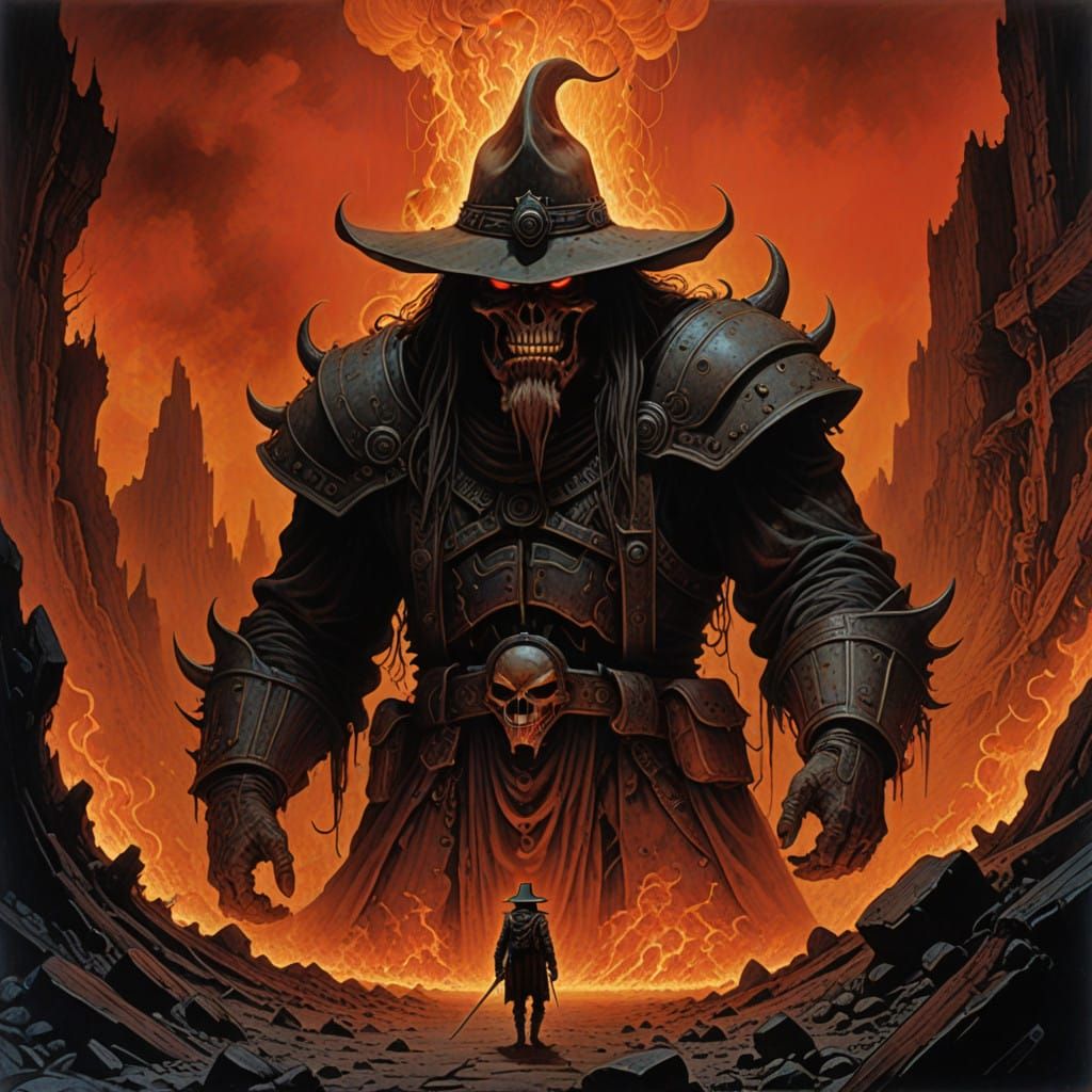 Wild Cowboy Erupts from Crimson Underworld in Moebius-Inspir...